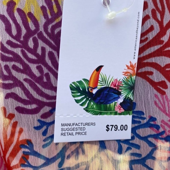 America & Beyond Colorful Cover Up Kimono - Picture 8 of 9